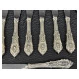 Wallace Rose Point Sterling Silver Flatware Set - 8 Spreaders, 1 Butter Knife, 1 Sugar Spoon
