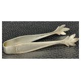 Vintage Sterling Sugar Tongs - Leaf Motif Vintage