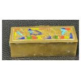 Vintage Chinese Cloisonné Enamel Brass Stamp Box