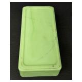 Vintage Jadeite Uranium Glass Baking Pan & Batter Bowl