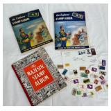 Vintage Stamp Collection - Explorer Stamp Album & Majestic Stamp Album with International Stamps