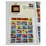 Comic Strip Classics Stamp Sheets Lot of 4 - Super Heroes, Dick Tracy & First Day of Issue