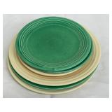 Vintage Fiesta Plates - Genuine Homer Laughlin HLC USA - 3 Dinner Plates, 4 Salad Plates, 5 Bread Plates