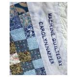 Carolina Quilters Vintage Patchwork Quilt - Machine-Quilted Diamond-Block Design