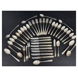 Rogers XII Overlaid Silver Plate Flatware Set - 44-Piece with Wooden Box