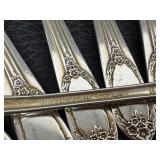 Rogers XII Overlaid Silver Plate Flatware Set - 44-Piece with Wooden Box