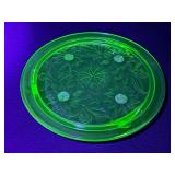 Vintage Jeanette Sunflower Footed Cake Plate & Pink Depression Glass Bowls