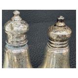 Vintage Crown Sterling Candlesticks, Salt & Pepper Shakers & Fork & Spoon - Sterling Silver Set