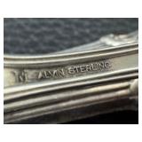 Vintage Crown Sterling Candlesticks, Salt & Pepper Shakers & Fork & Spoon - Sterling Silver Set