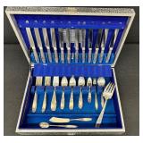 Vintage Silver-Plate 1847 ROGERS Flatware Set - 76-Piece in Case