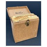 Vintage Vinyl Records Lot in Box - 45 RPM Singles with The Family Album Cover - Varying Wear