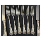Vintage Reliance Plate Flatware Set - Ornate Silverplate Dinner Forks & Knives