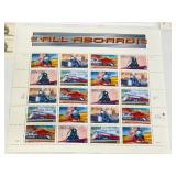 USPS New Classic American Aircraft Stamp Sheet + All Aboard! Train Sheet + Ship-Themed Strip
