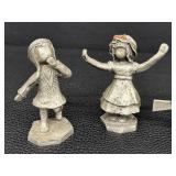 Hudson Walli Pewter Figurines - Signed Walli (Lot of 3)