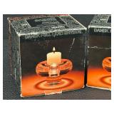 Dansk Full Lead Crystal Candle Holders - Vintage Pair with Original Boxes