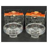 Dansk Full Lead Crystal Candle Holders - Vintage Pair with Original Boxes
