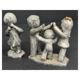 Four Vintage Hudson Walli Ortman Pewter Figurines