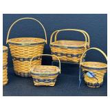 Longaberger JW Collection Miniature Baskets Lot of 5 - Banker