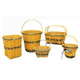 Longaberger JW Collection Miniature Baskets Lot of 5 - Banker