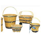 Longaberger JW Collection Miniature Baskets Lot of 5 - Banker