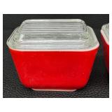 Vintage Pyrex Fridgies Red - 3-Pack (2 With Lids)