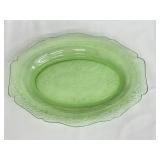 Vintage Indiana Glass Chantilly Uranium Green Dinner Plate & Glass Set - Vintage Chantilly Pattern