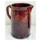 Antique Red Ware Pitcher including an Antique Bennington Pottery Brown Drip Glaze Pitcher