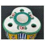 Antique Aladin France Faience Inkwell - Antique Hand-Painted Ceramic Desk Accessory