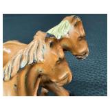 Antique AUB-RUBR Horses - Antique Toy Horses on a Wheeled Base, Pair