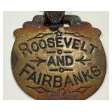 Roosevelt & Fairbanks Campaign Luggage Tag - Antique 1904