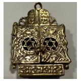 Torah Charm - Vintage 14K Gold Two-Door Open-Display