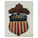 Antique McKinley Presidential Campaign Pin-Back Badge / Antique 13 Star McKinley Pinback Badge Medal