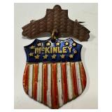 Antique McKinley Presidential Campaign Pin-Back Badge / Antique 13 Star McKinley Pinback Badge Medal