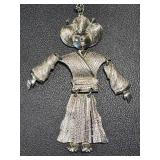 Vintage Articulated Figurine Pendant Necklace