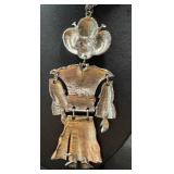Vintage Articulated Figurine Pendant Necklace