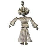 Vintage Articulated Figurine Pendant Necklace