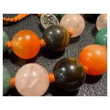 Vintage Beaded Necklace - Carnelian, Tiger