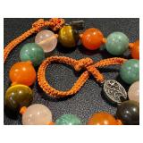 Vintage Beaded Necklace - Carnelian, Tiger