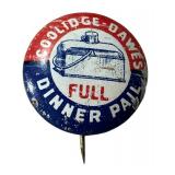 Antique Coolidge-Davis Full Dinner Pail Campaign Pin-Back / Button