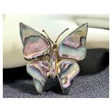 Vintage Silver & Sterling Jewelry Lot - Butterfly & Floral Inlays, 22-inch Necklaces, Mexico Alpaca