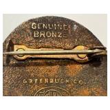 Vintage Robert M. La Follette & Burton K. Wheeler Bronze Embossed Lapel Pin