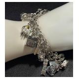 Vintage Sterling Silver Charm Bracelet