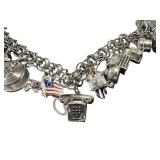 Vintage Sterling Silver Charm Bracelet