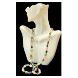 Vintage Beaded Necklace - Vintage Amethyst, Tiger