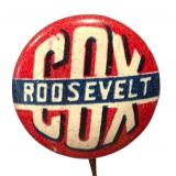 Vintage Roosevelt Cox Campaign Pin-Back / Button
