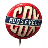 Vintage Roosevelt Cox Campaign Pin-Back / Button