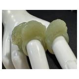 Set of Three Carved Nephrite Jade Fish Rings