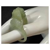 Set of Three Carved Nephrite Jade Fish Rings