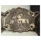 Vintage Spanish Bullfighting Panel Bracelet - Souvenir, Plated, 6.5-Inch Long