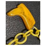 Vintage Equestrian Themed Bakelite Charm Bracelet with Horse Head, Horseshoes & Boot Pendants